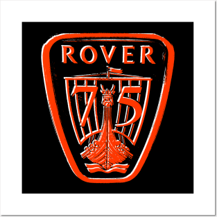 Rover 75 classic car logo red/white Posters and Art